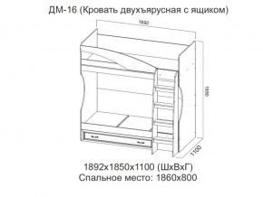 ДМ-16 Кровать двухъярусная с ящиком в Карабаше - karabash.магазин96.com | фото