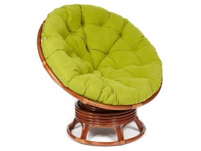 Кресло-качалка Papasan w 23/01 B с подушкой Pecan, флок Олива в Карабаше - karabash.магазин96.com | фото