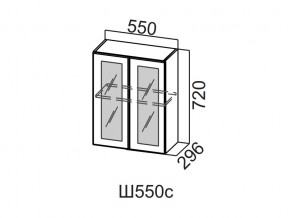 Ш550с/720 Шкаф навесной 550/720 (со стеклом) в Карабаше - karabash.магазин96.com | фото