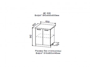 Шкаф нижний ДС600 с полкой (2 дв) в Карабаше - karabash.магазин96.com | фото